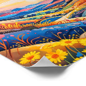 鮮やか転がズヒルズヒマワリ絵を描ア ポスター (角)