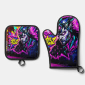 鮮やか通りアートグロー 鍋つかみ&鍋敷きセット (正面)