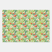鮮やか野エレガント花水色 ラッピングペーパーシート (正面3)
