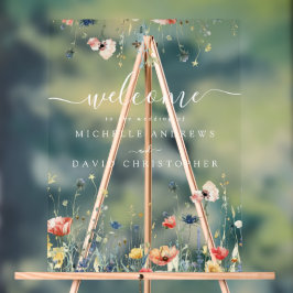 鮮やか野結婚花 アクリルサイン