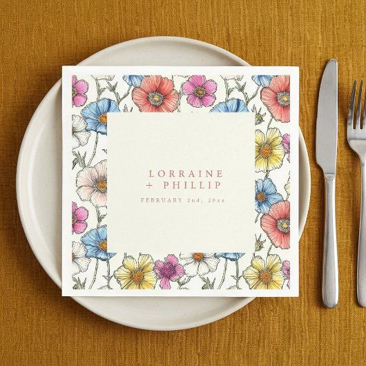 鮮やか野結婚花 スタンダードカクテルナプキン