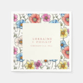 鮮やか野結婚花 スタンダードカクテルナプキン (正面)