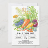 鮮やか野菜ガーデン誕生日 招待状 (正面)