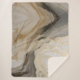 鮮やか金ゴールドとアイボリー シェルパブランケット