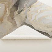 鮮やか金ゴールドとアイボリー シェルパブランケット (3/4)