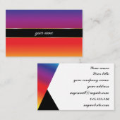 鮮やか金ゴールド線の夕日エレガントテーマ 名刺 (正面/裏面)