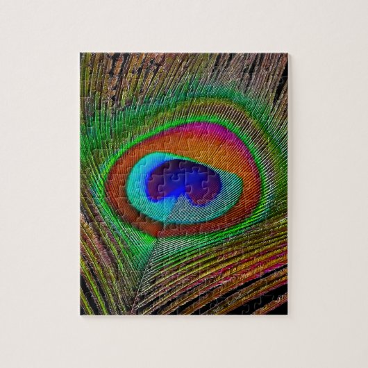 鮮やか銅孔雀 ジグソーパズル (縦)