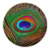 鮮やか銅孔雀 セラミックノブ (正面)