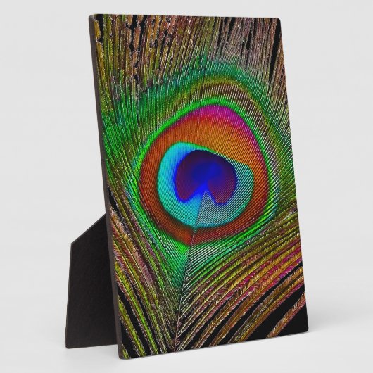 鮮やか銅孔雀 フォトプラーク (側面)