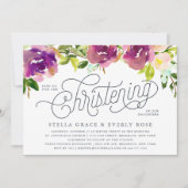 鮮やか開花ツイン《キリスト教》洗礼式や命名式招待状 招待状 (正面)