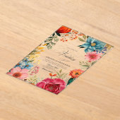 鮮やか開花メキシコのFiesta Transparent結婚's アクリル招待状 (レイダウン)