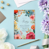 鮮やか開花メキシコのFiesta Transparent結婚's アクリル招待状 (インサイチュ (ウェディング))