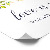 鮮やか開花結婚のデザートバー標識 ポスター (角)