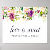 鮮やか開花結婚のデザートバー標識 ポスター (正面)