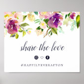 鮮やか開花結婚のハッシュタグ記号 ポスター (正面)