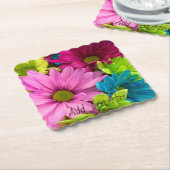 鮮やか開花-カラフルフローラ ペーパーコースター (アングル)