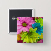 鮮やか開花-カラフルフローラ 缶バッジ (正面&裏面)