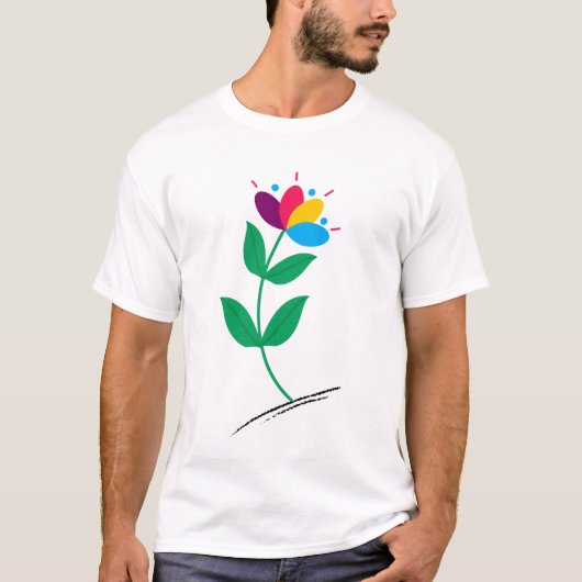 鮮やか開花:フローラのカラフル喜び Tシャツ (正面)