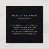 鮮やか開花 |水モダン色フローラ黒 スクエア名刺 (裏面)