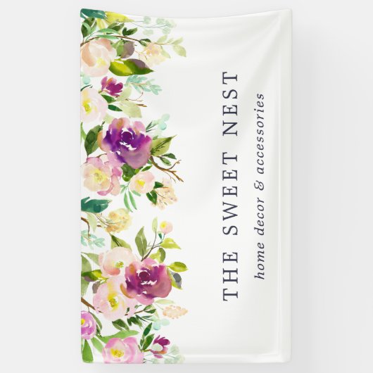 鮮やか開花 |水彩フローラ事業名 横断幕 (縦)