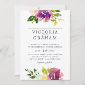 鮮やか開花 |水彩結婚式招待状 招待状 (正面)