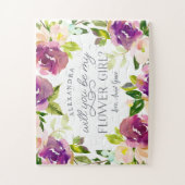 鮮やか開花 |私のパーソナライズされた花の女の子にする ジグソーパズル (縦)