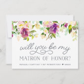 鮮やか開花 | Be My Matron of Honor Card 招待状 (正面)