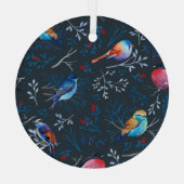 鮮やか鳥：ガウアッシュのダークエレガンス ガラスオーナメント (裏面)