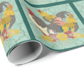 鮮やか鶏パレードカラフル ラッピングペーパー (ロールコーナー)