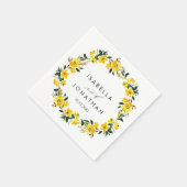 鮮やか黄素朴結婚カスタム花 スタンダードカクテルナプキン (角)
