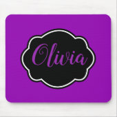 鮮やか、はっきりした明るい赤紫色紫パーソナライズされた マウスパッド (正面)