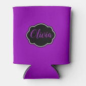 鮮やか、はっきりした明るい赤紫色紫パーソナライズされた 缶クーラー (正面)