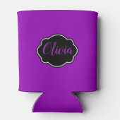 鮮やか、はっきりした明るい赤紫色紫パーソナライズされた 缶クーラー (裏面)