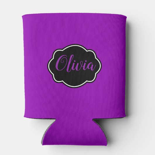 鮮やか、はっきりした明るい赤紫色紫パーソナライズされた 缶クーラー (裏面)