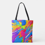 鮮やか（ばちゃばちゃ）跳ねるカラーバーストデザイン トートバッグ (裏面)