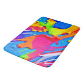 鮮やか（ばちゃばちゃ）跳ねるカラーバーストデザイン バスマット (アングル)