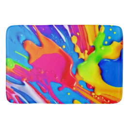 鮮やか（ばちゃばちゃ）跳ねるカラーバーストデザイン バスマット