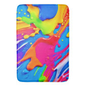 鮮やか（ばちゃばちゃ）跳ねるカラーバーストデザイン バスマット (正面縦)