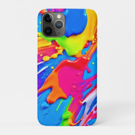 鮮やか（ばちゃばちゃ）跳ねるカラーバーストデザイン iPhone 11 PROケース