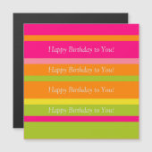 鮮やか、エレガント及びカラフルハッピーバースデー マグネット招待状 (正面/裏面)