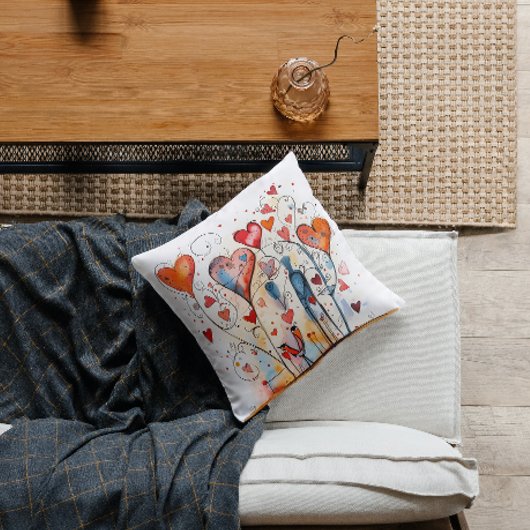 鮮やか&カラフルハート |幸せ クッション
