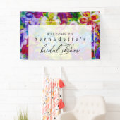 鮮やか、カラフルフローラブライダルシャワー 横断幕 (インサイチュ)