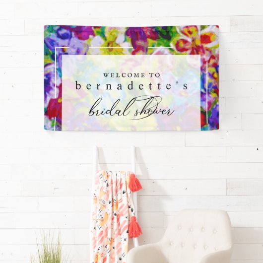 鮮やか、カラフルフローラブライダルシャワー 横断幕 (インサイチュ)