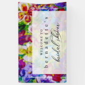 鮮やか、カラフルフローラブライダルシャワー 横断幕 (縦)