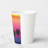 鮮やか、カラフル海サンセットとヤシの木 紙コップ (左)