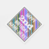 鮮やか、カラフル2回目の誕生日+名前をカスタムする スタンダードランチョンナプキン (角)