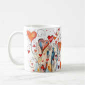 鮮やか&カラフル |名前をカスタムする コーヒーマグカップ (左)