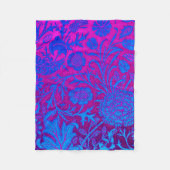 鮮やか、グラデーションアールヌーボー、ウィリアム・モリス、紫、 フリースブランケット (正面)