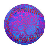 鮮やか、グラデーションアールヌーボー、ウィリアム・モリス、紫、 野球ボール (正面左)