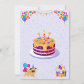 鮮やか&フェスティバル誕生祝い招待状 招待状 (裏面)